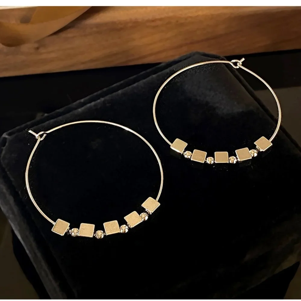 S925 Simple Circle Earrings Gold and Silver - Picture 10 of 13